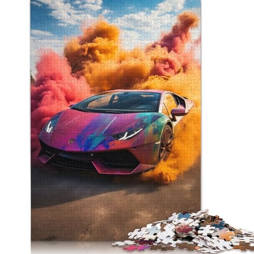 Lamborghini-Puzzle, rechteckig, aus Pappe, 100% recycelter Pappe, Puzzle für Erwachsene und Kinder, 1000 Teile (26 x 38 cm) von QBIREX