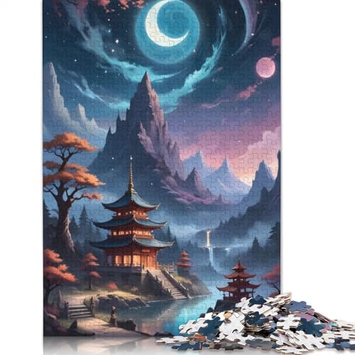 Landschafts-Berg-Japan-Puzzle, präzises ineinandergreifendes rechteckiges Papierpuzzle für Jungen oder Mädchen, 1000 Teile (75 x 50 cm) von QBIREX