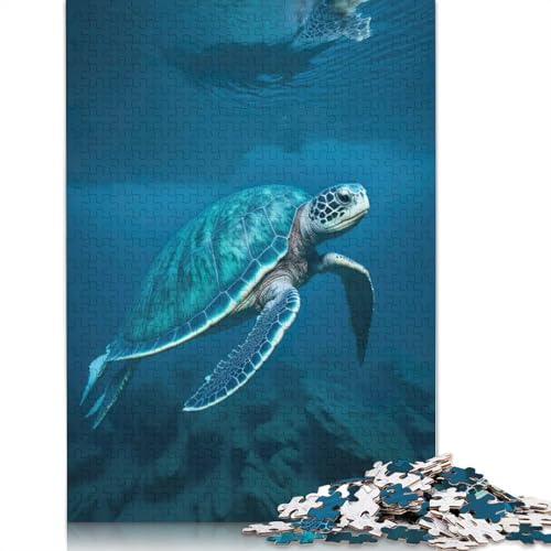 Large Sea Turtle Puzzle 1000 Teile Schwer Puzzle Spielzeug Lernspiel Impossible Herausforderungsspielzeug Für Erwachsene Und Kinder Ab 12 Jahren 1000pcs (40x28cm) von QBIREX