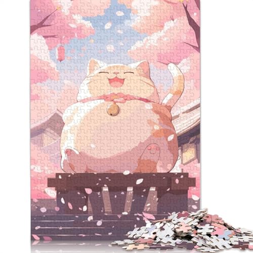 Laughing Kawaii Cat Japan Puzzles 1000 Teile Schwer Puzzle Spielzeug Pädagogisches Spiel Impossible Herausforderung Spielzeug Für Erwachsene Und Kinder Ab 12 Jahren 1000pcs (38x26cm) von QBIREX