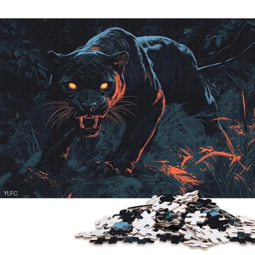 Leoparden-Puzzle, einzigartige Heimdekoration, 100% recycelter Karton, Puzzle für Jungen oder Mädchen, 70 x 50 cm/1000 Teile von QBIREX