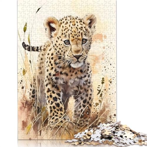 Leoparden-Puzzle für Erwachsene, Lernspiel, Puzzle-Geschenke für Kinder ab 12 Jahren, 1000 Teile (75 x 50 cm) von QBIREX