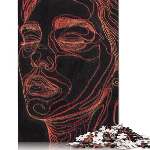Line Neon Art Puzzle, Premium-Puzzle aus 100% recycelter Pappe, 100% recycelter Karton, für Kinder und Erwachsene ab 12 Jahren, 1000 Teile (75 x 50 cm) von QBIREX