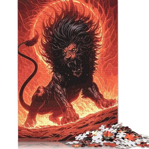 Lion Mystic Puzzle, DIY-Spiel, rechteckiges Papierpuzzle für Jungen oder Mädchen, Geburtstagsgeschenk, 1000 Teile (26 x 38 cm) von QBIREX