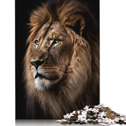 Lion Portrait Photo Puzzle 1000 Teile Schwer Puzzle Spielzeug Lernspiel Impossible Herausforderung Spielzeug Für Erwachsene Kinder 1000pcs (75x50cm) von QBIREX