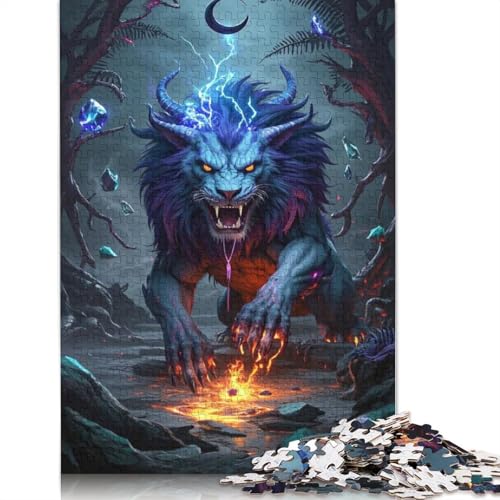 Lion Puzzles 1000 Teile Schwer Puzzle Spielzeug Lernspiel Impossible Herausforderungsspielzeug Für Erwachsene Kinder 1000pcs (38x26cm) von QBIREX