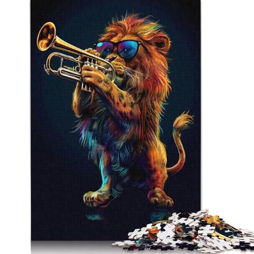 Lion Trumpet Puzzles 1000 Teile Schwer Puzzle Spielzeug Lernspiel Impossible Herausforderung Spielzeug Für Erwachsene Und Kinder in Bewährter 1000pcs (75x50cm) von QBIREX