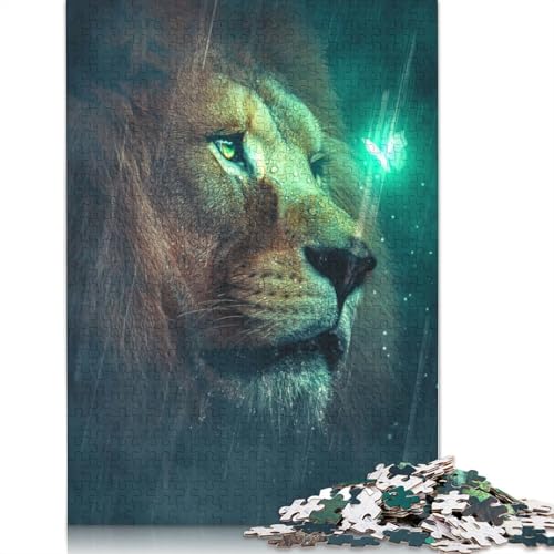 Lion and Butterfly 2 Puzzles 1000 Teile Schwer Puzzle Spielzeug Lernspiel Impossible Herausforderung Spielzeug Für Erwachsene Und Kinder Ab 12 Jahren 1000pcs (75x50cm) von QBIREX