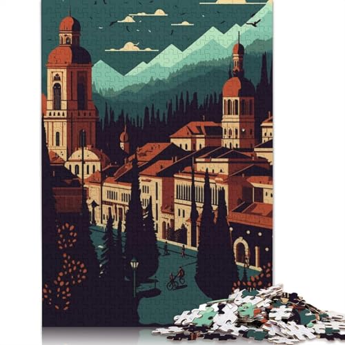 Ljubljana Pixel Art Puzzle, schwieriges, rechteckiges Hartpapier-Puzzle für Erwachsene und Kinder, einzigartiges Geschenk, 1000 Teile (75 x 50 cm) von QBIREX
