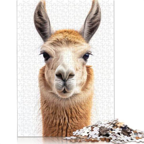 Llama Face Puzzle 520 Teile Schwer Puzzle Spielzeug Pädagogisches Spiel Impossible Herausforderungsspielzeug Für Erwachsene Kinder 520pcs (52x38cm) von QBIREX