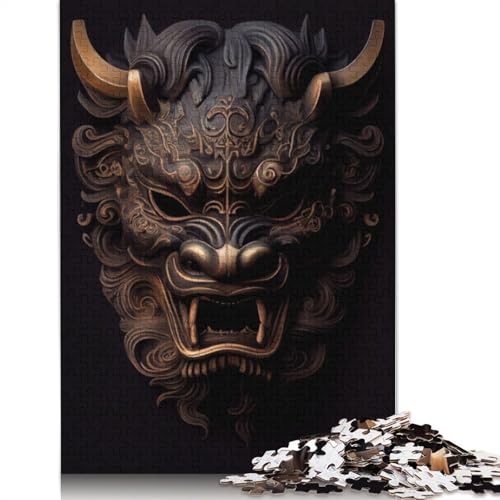 Löwe-Hund-Komainu-Maske, 520 Puzzles für Erwachsene, Lernspiel, Puzzlespiele für Erwachsene für Jungen oder Mädchen, 520 Teile (52 x 38 cm) von QBIREX