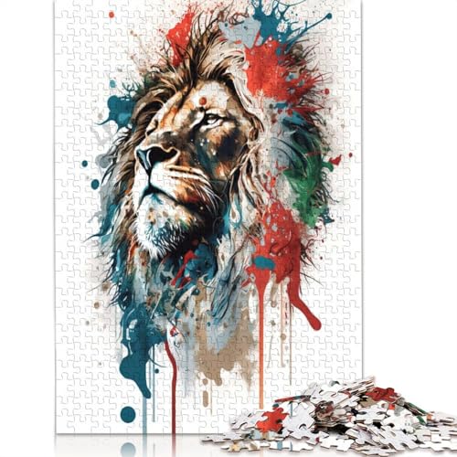 Löwe II Puzzle, rechteckig, Pappe, 100% recycelter Karton, Puzzle für Erwachsene, Kindertagsgeschenke, 1000 Teile (26 x 38 cm) von QBIREX