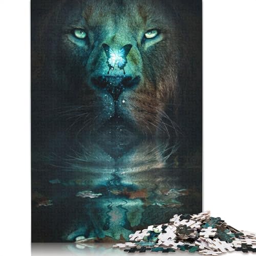 Löwe und Schmetterling, Puzzlespielzeug für Erwachsene, Lernspiel, Puzzlespiele für Erwachsene für Frauen und Männer, 520 Teile (52 x 38 cm) von QBIREX