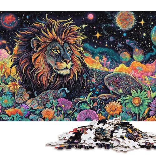 Löwenpuzzle, Premium-Puzzle aus 100% recyceltem Brett, für Kinder und Erwachsene ab 12 Jahren, 70 x 50 cm, 1000 Teile Löwenpuzzle, Premium-Puzzle aus 100% recyceltem Brett, für Kinder und Erwachsene ab 12 Jahren, 70 x 50 cm, 1000 Teile von QBIREX