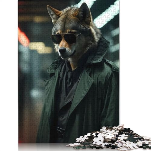 Lone Wolf Puzzle, Dekompressionsspielzeug, rechteckiges Papierpuzzle für Kinder und Erwachsene ab 12 Jahren, 1000 Teile (26 x 38 cm) von QBIREX