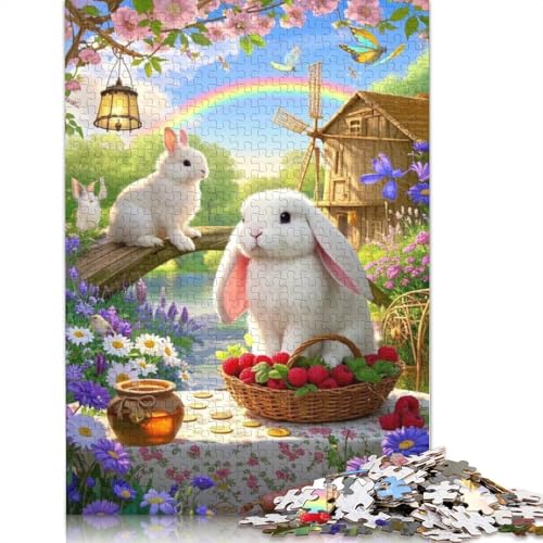 Lop-Eared Rabbit Puzzles 1000 Teile Schwer Puzzle Spielzeug Pädagogisches Spiel Impossible Herausforderungsspielzeug Für Erwachsene Und Kinder in Bewährter 1000pcs (75x50cm) von QBIREX