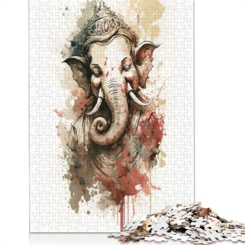 Lord Ganesha Hinduismus-Puzzle-Spielzeug, Lernspiel, Premium-Puzzle aus Karton für Erwachsene und Kinder, 1000 Teile (75 x 50 cm) von QBIREX