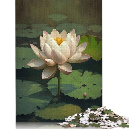 Lotus Flower Garden Oasis Puzzle 1000-teilige Schwer Puzzle Spielzeug Pädagogisches Spiel Impossible Herausforderung Spielzeug Für Erwachsene Und Kinder in Bewährter 1000pcs (38x26cm) von QBIREX