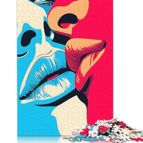 Love In Minimalism Puzzle, Dekompressionsspielzeug, rechteckiges Papierpuzzle für Kinder und Erwachsene ab 12 Jahren, 1000 Teile (75 x 50 cm) von QBIREX