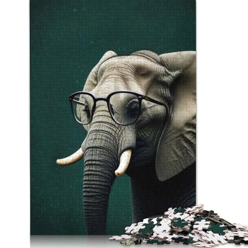 Lustiges 1000-teiliges Puzzle mit Elefanten-Tiermotiv, Denksportaufgabe, Problemlösungspuzzle für Erwachsene und Kinder, 1000 Teile (75 x 50 cm) von QBIREX