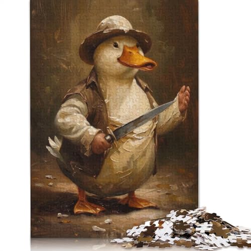 Lustiges Killer-Entenmesser-Puzzle, schwieriges rechteckiges Hartpapier-Puzzle für Erwachsene und Kinder, einzigartiges Geschenk, 1000 Teile (75 x 50 cm) von QBIREX