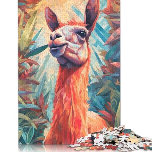 Lustiges Lama-Puzzle, Lernspiele, Familienaktivitäten, Premium-Karton-Puzzle für Frauen und Männer, 1000 Teile (26 x 38 cm) von QBIREX