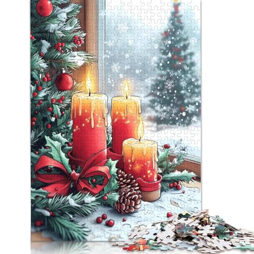 Lustiges Weihnachts-Puzzle für die Fensterbank, 100% recyceltes Kartonpapier, rechteckiges Puzzle für Erwachsene und Kinder, 1000 Teile (38 x 26 cm) von QBIREX