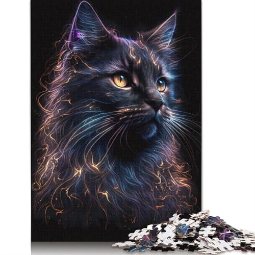 Magical Cat 1 Puzzle 1000 Teile Schwer Puzzle Spielzeug Pädagogisches Spiel Impossible Herausforderung Spielzeug Für Erwachsene Und Kinder Ab 12 Jahren 1000pcs (38x26cm) von QBIREX