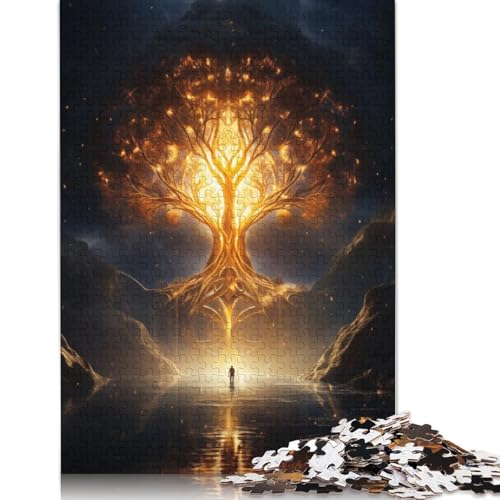 Magischer Lebensbaum, Kunstpuzzle, präzises ineinandergreifendes rechteckiges Papierpuzzle für Erwachsene und Kinder, einzigartiges Geschenk, 1000 Teile (26 x 38 cm) von QBIREX