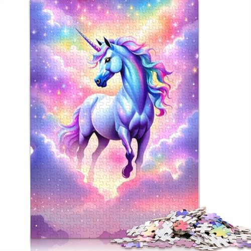 Magisches Einhorn im Clo Puzzle Fun Premium-Karton-Puzzle für Erwachsene und Teenager, 1000 Teile (75 x 50 cm) von QBIREX