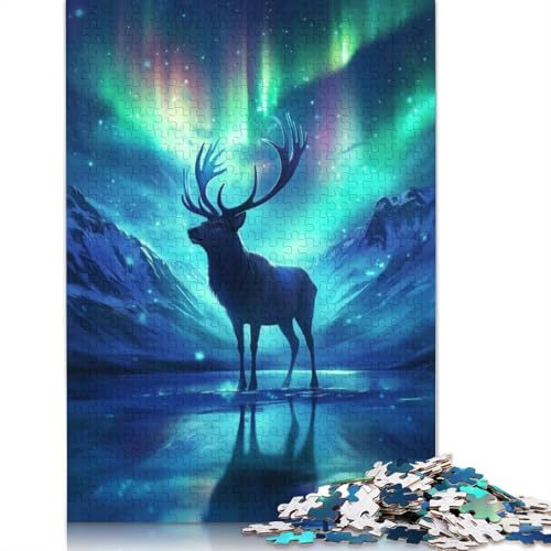 Majestätisches Hirsch-Puzzle, lustiges Premium-Karton-Puzzle für Erwachsene und Teenager, 1000 Teile (26 x 38 cm) von QBIREX
