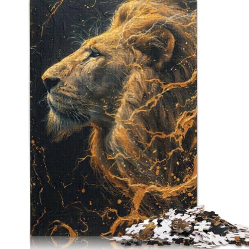 Majestätisches Löwen-Puzzle, 100% recycelter Karton, 100% recycelter Karton, Puzzle für Jungen oder Mädchen, 1000 Teile (75 x 50 cm) von QBIREX