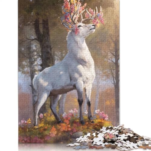 Majestic Deer Puzzle 1000 Teile Schwer Puzzle Spielzeug Lernspiel Impossible Herausforderung Spielzeug Für Erwachsene Und Kinder in Bewährter 1000pcs (40x28cm) von QBIREX