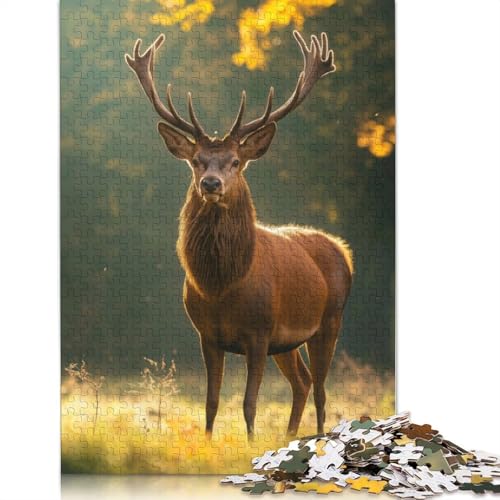 Majestic Red Deer Stag Puzzle 1500 Teile Schwer Puzzle Spielzeug Lernspiel Impossible Herausforderung Spielzeug Für Erwachsene Und Kinder Ab 12 Jahren 1500pcs (85x57cm) von QBIREX