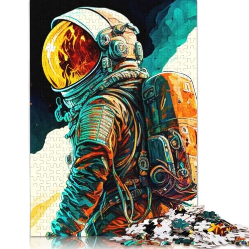 Malen, Astronauten-Puzzle für Erwachsene, Entspannungs-Herausforderungsspielzeug, Puzzles für Erwachsene für Frauen, für Kinder ab 12 Jahren, 1000 Teile (75 x 50 cm) von QBIREX