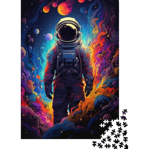 Malen, Farbe, Astronauten-Puzzle, schwierige Herausforderung, 100 Prozent recycelter Karton, Puzzle für Frauen und Männer, 1000 Teile (75 x 50 cm) von QBIREX