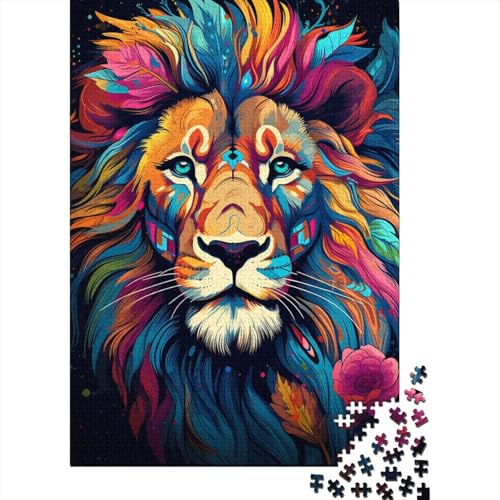 Malen, Farbe, Löwen-Puzzle, präzises, ineinandergreifendes Papier, rechteckiges Puzzle für Erwachsene und Kinder, einzigartiges Geschenk, 1000 Teile (75 x 50 cm) von QBIREX