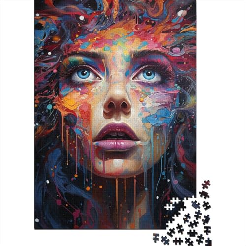 Malen, Farbe, Mädchen, Puzzle, Dekompressionsspielzeug, 100 Prozent recycelter Karton, Puzzle für Erwachsene, Teenager, 1000 Teile (75 x 50 cm) von QBIREX