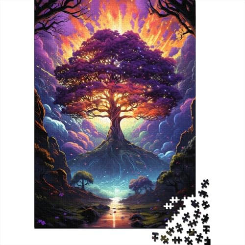 Malen, Farbe, Sternenhimmel, Baum-Puzzle, Lernspiele, Familienaktivitäten, Premium-Karton-Puzzle für Frauen und Männer, 1000 Teile (75 x 50 cm) von QBIREX
