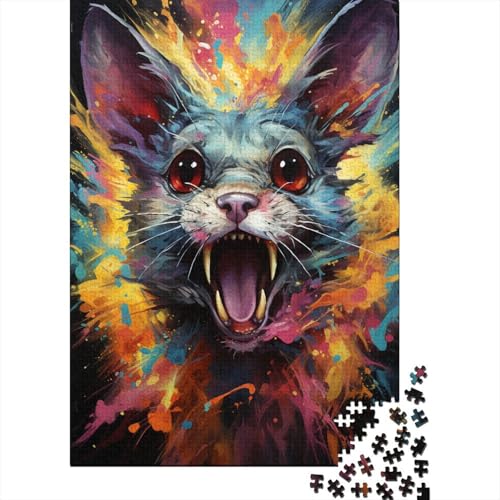 Malen, buntes Maus-Kunst-Puzzle, Premium-Puzzle aus 100% recyceltem Brett für Kinder und Erwachsene ab 12 Jahren, 1000 Teile (38 x 26 cm) von QBIREX