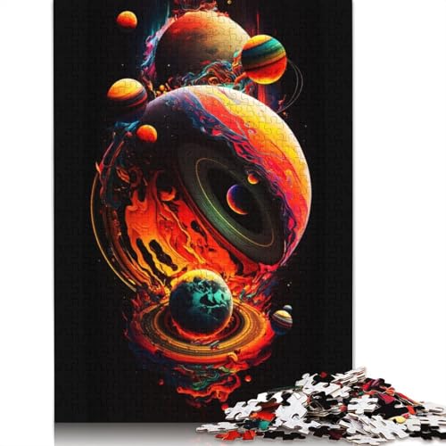 Malen, buntes Weltraum-Puzzle, 520 Teile, Entspannungs-Herausforderungsspielzeug, schwierige Puzzles für Frauen und Männer, 520 Teile (52 x 38 cm) von QBIREX