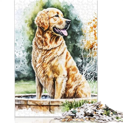 Malen-Öl-Hundepuzzle, Familienspaß, rechteckiges Papierpuzzle für Kinder und Erwachsene ab 12 Jahren, Geburtstagsgeschenk, 1000 Teile (26 x 38 cm) von QBIREX