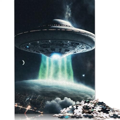 Malen Sie UFO-Schiff-Puzzles für Erwachsene, 520 Stück, Heimdekoration, ungewöhnliche Puzzles für Erwachsene für Jungen oder Mädchen, 520 Teile (52 x 38 cm) von QBIREX