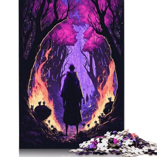 Malen Sie das Leben im Wald-Puzzle, präzises, ineinander greifendes rechteckiges Papierpuzzle für Jungen oder Mädchen, 1000 Teile (75 x 50 cm) von QBIREX