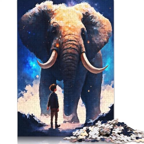 Malen Sie das Puzzle des Alten Elefanten, kreative Spiele, 100 Prozent recycelte Pappe, Puzzle für Erwachsene, 1000 Teile (26 x 38 cm) von QBIREX