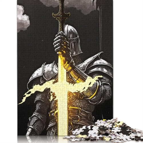 Malen Sie das legendäre Schwert-Puzzle, schwierige Herausforderung, 100 Prozent recycelter Karton, Puzzle für Erwachsene, Teenager, 1000 Teile (75 x 50 cm) von QBIREX