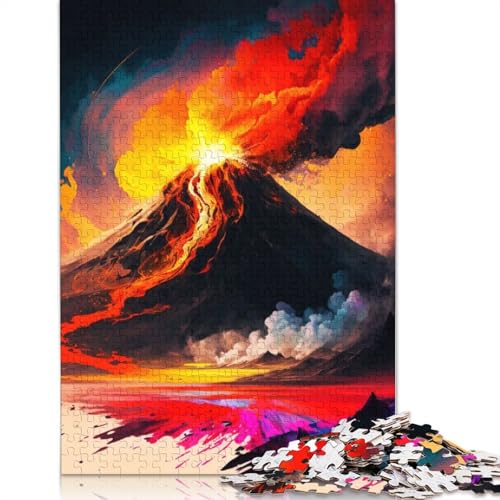 Malen des Vulkan-Puzzles, präzises, ineinandergreifendes Papier-Rechteckpuzzle für Erwachsene und Kinder, einzigartiges Geschenk, 1000 Teile (75 x 50 cm) von QBIREX