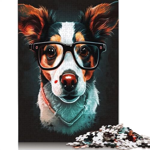 Malen von Hundepuzzle, schwieriges Hartpapier, rechteckiges Puzzle für Erwachsene und Kinder, einzigartiges Geschenk, 1000 Teile (75 x 50 cm) von QBIREX