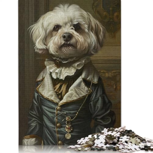 Maltese Dog Puzzles 1000 Teile Schwer Puzzle Spielzeug Lernspiel Impossible Herausforderungsspielzeug Für Erwachsene Kinder 1000pcs (75x50cm) von QBIREX