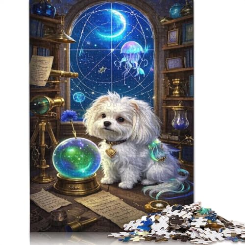 Maltese Puppy Puzzle 1000 Teile Schwer Puzzle Spielzeug Lernspiel Impossible Herausforderung Spielzeug Für Erwachsene Kinder 1000pcs (38x26cm) von QBIREX